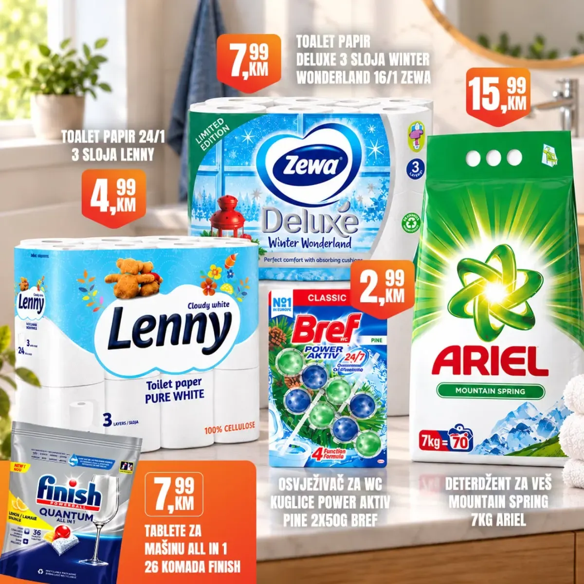 Fortuna Market akcija – Ariel, Finish, Zewa, Lenny i Bref