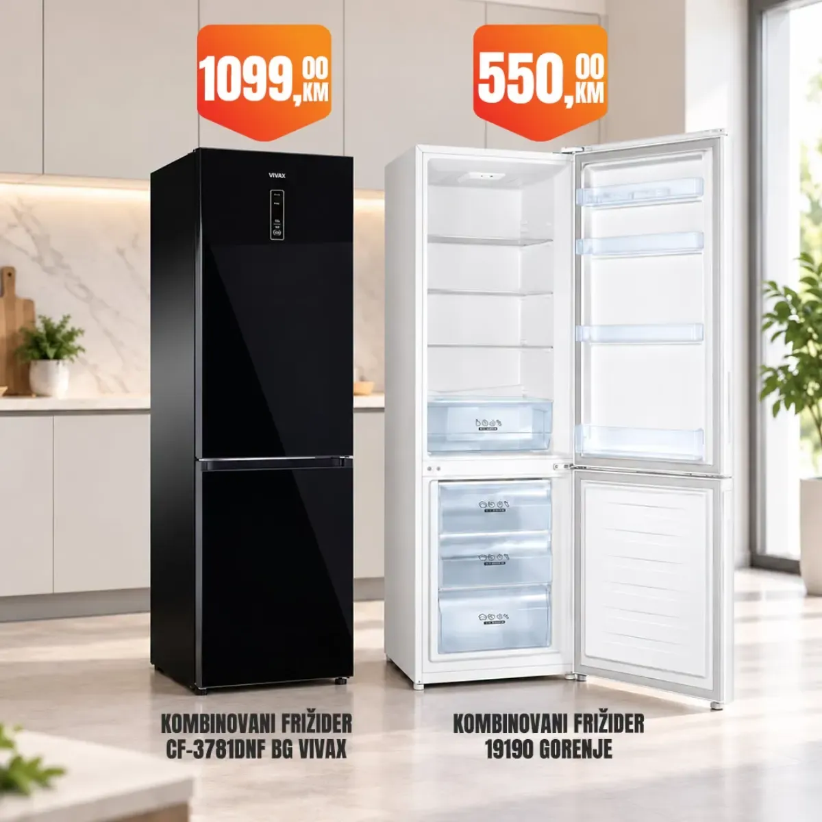 Fortuna Market akcija – kombinovani frižideri Vivax i Gorenje
