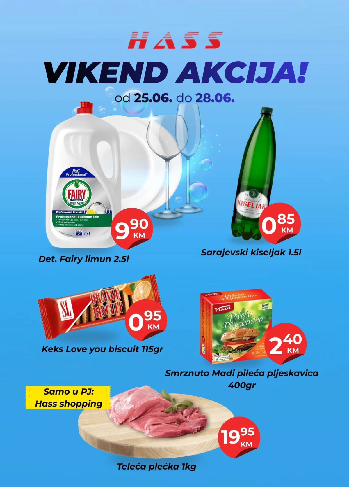 HASS vikend akcija od 25. do 28.06.2026. – prehrana, piće, sredstva za domaćinstvo i svakodnevna kupovina po sniženim cijenama
