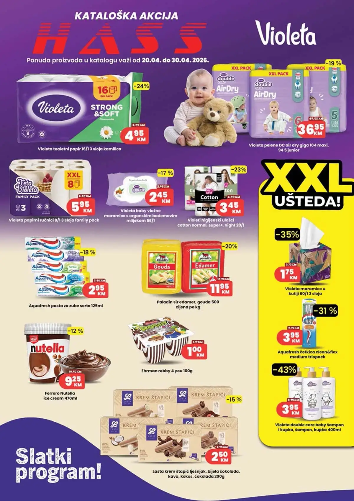 Hass Komerc akcija do 30.04.2026 katalog sniženja prehrane i kućnih proizvoda