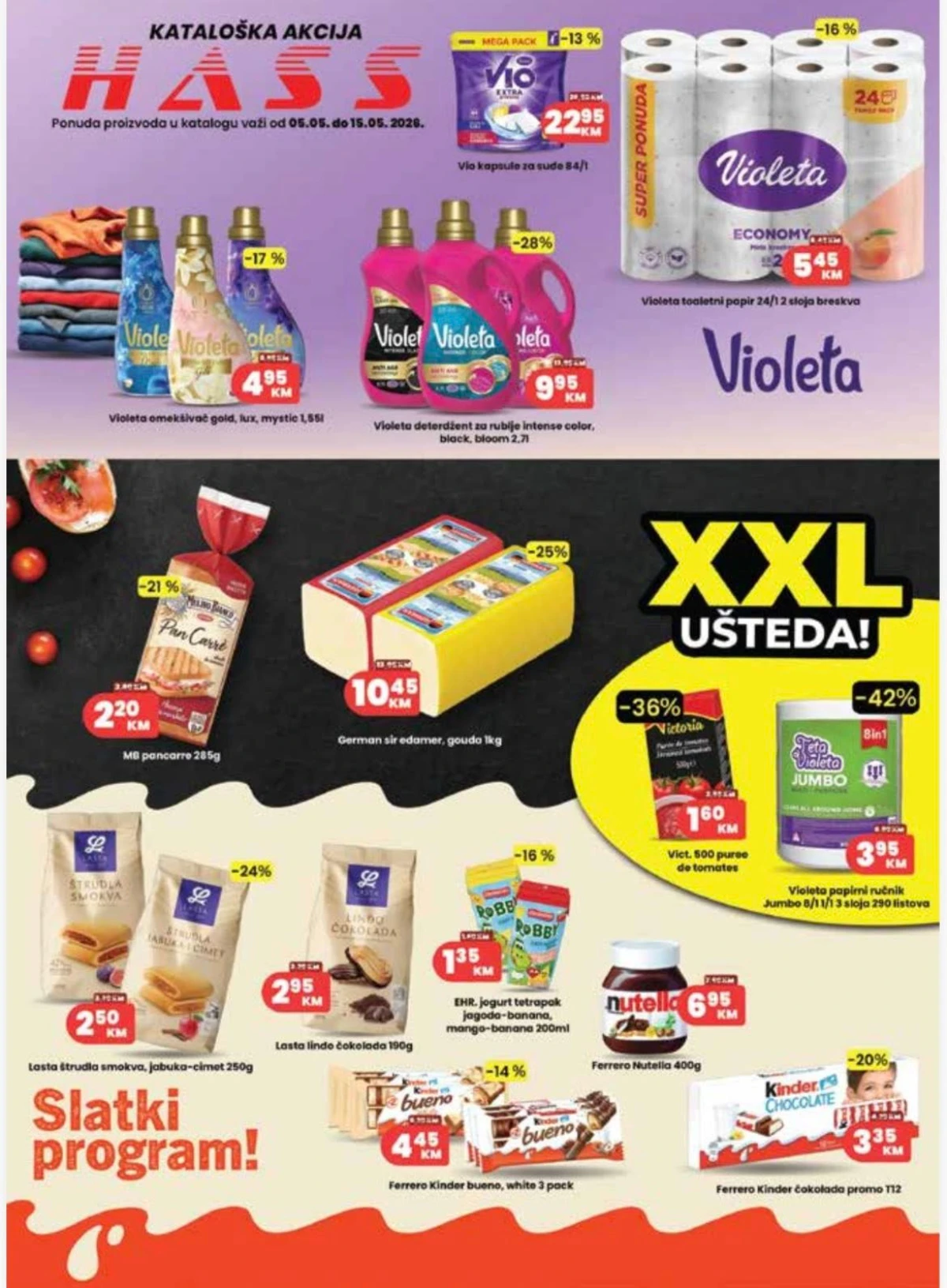 HASS katalog maj 2026 Violeta omekšivači Nutella i XXL uštede do 15.05.2026