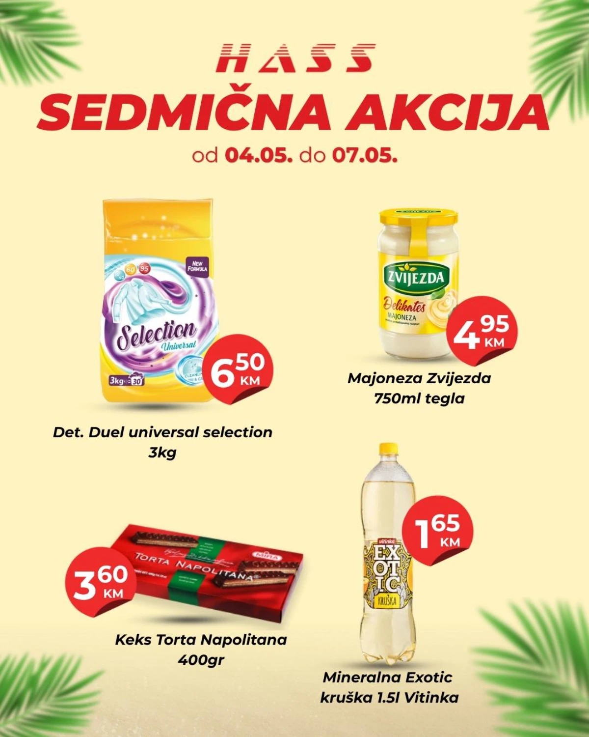 Hass Komerc sedmična akcija 04.05 do 07.05 2026 katalog sniženja prehrane i kućnih proizvoda