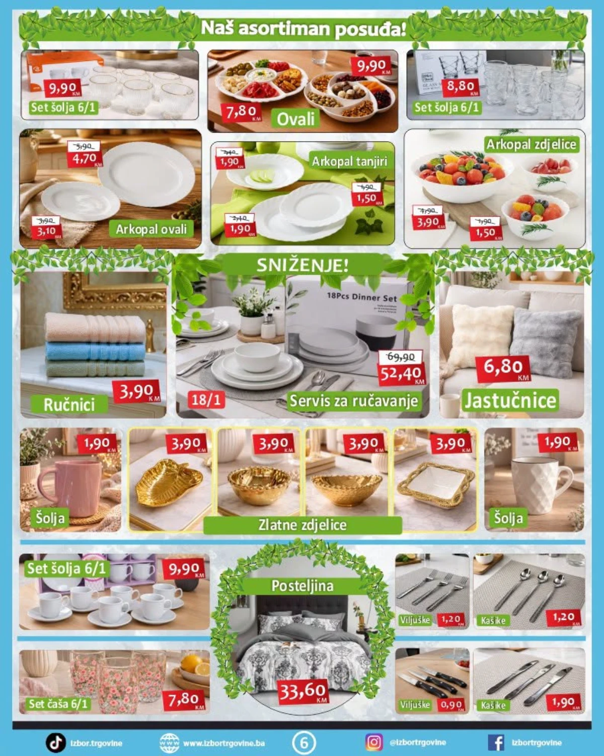Izbor Trgovine katalog do 05.06.2026 – servis za ručavanje, posteljina i posuđe