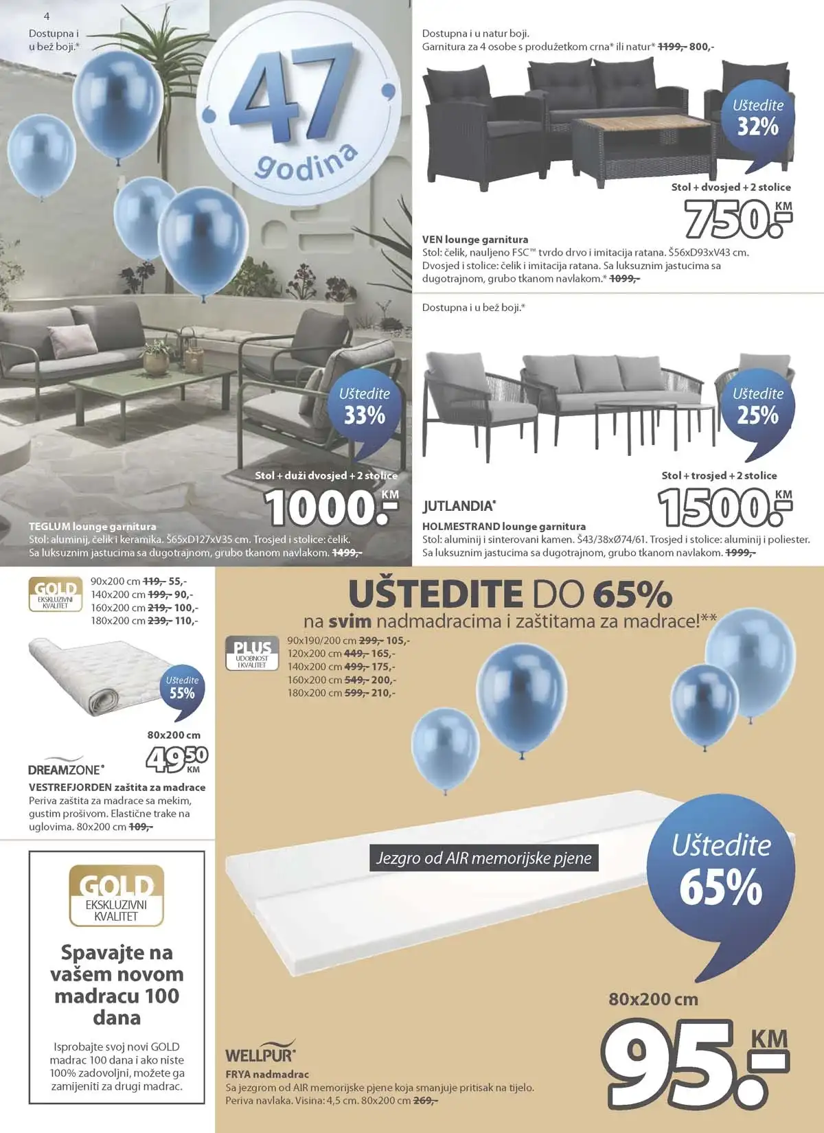 JYSK 47. rođendan – katalog sniženja do 65% strana 4 JYSK rođendanska akcija katalog sniženja namještaja i opreme za dom – strana 4 – do 28.04.2026