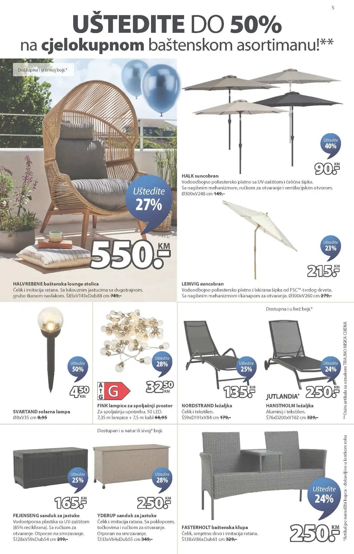 JYSK akcija do 50 posto baštenski setovi terasa balkon do 05.05.2026 strana 5