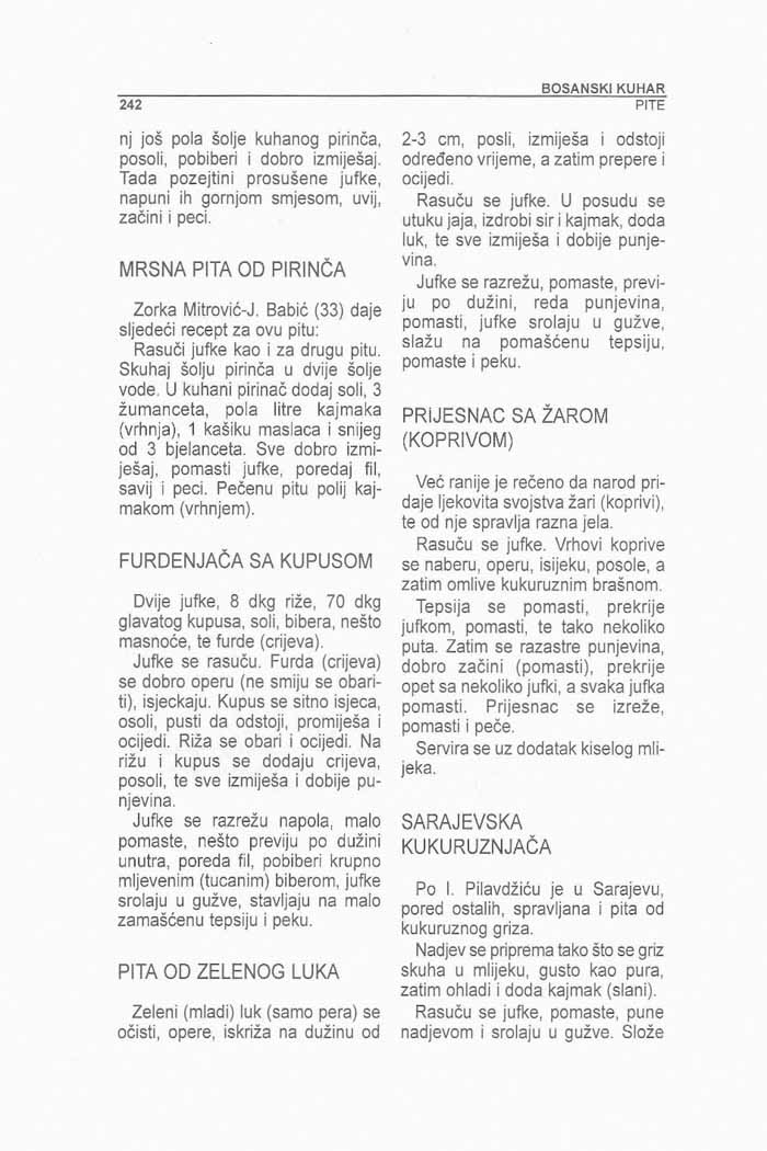 Recepti Bosanski kuhar  Alija Lakišić