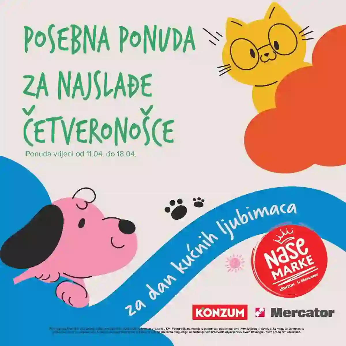 Konzum i Mercator ponuda za kućne ljubimce sniženja do 50% do 18.04.2026
