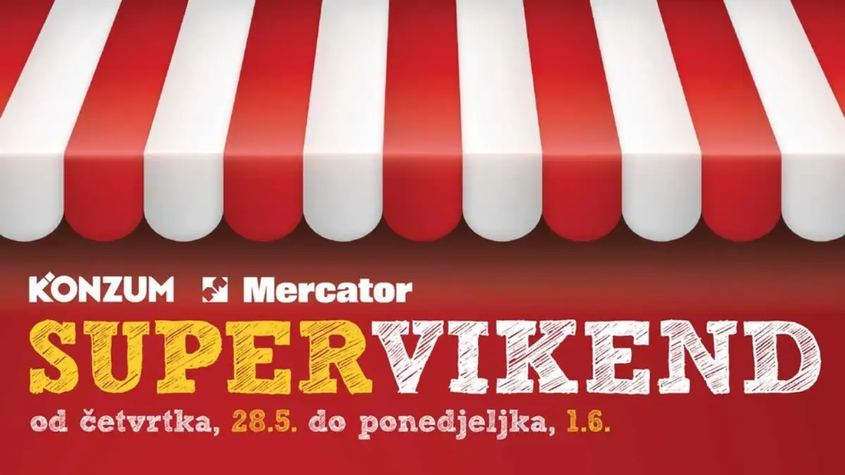 Konzum i Mercator Supervikend katalog – ćevapi 17,95 KM, lubenica 2,35 KM, Kornet sladoled 5,95 KM i vikend akcija do 01.06.2026