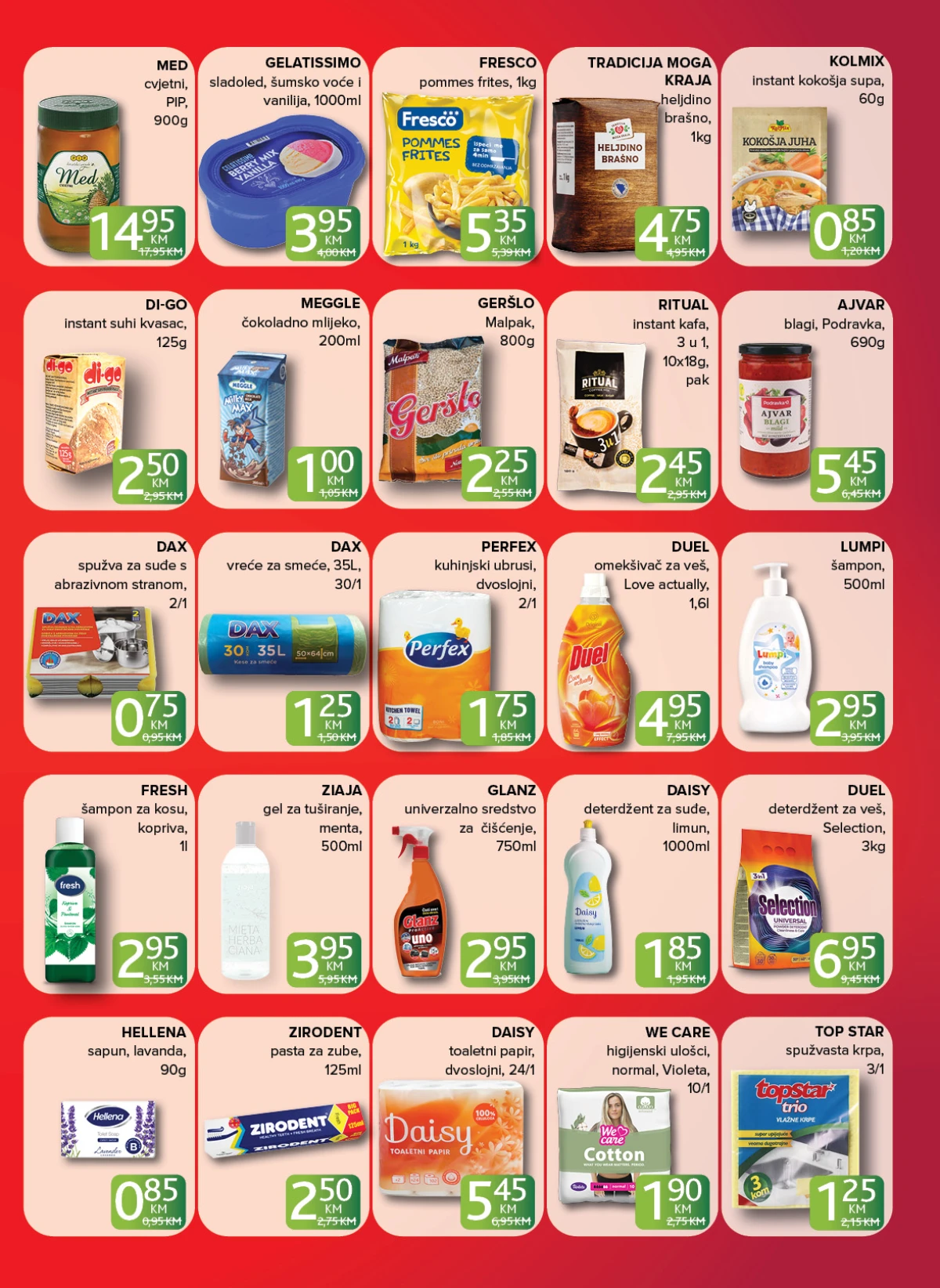 Konzum i Mercator zaključana cijena strana 4 – kućna hemija, sredstva za čišćenje i lična higijena