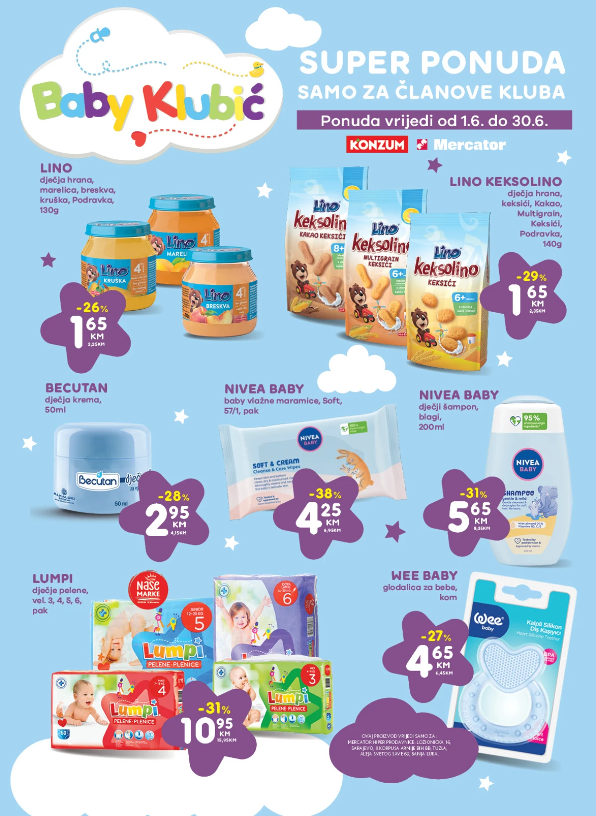 Konzum i Mercator grickalice i slatkiši na akciji
