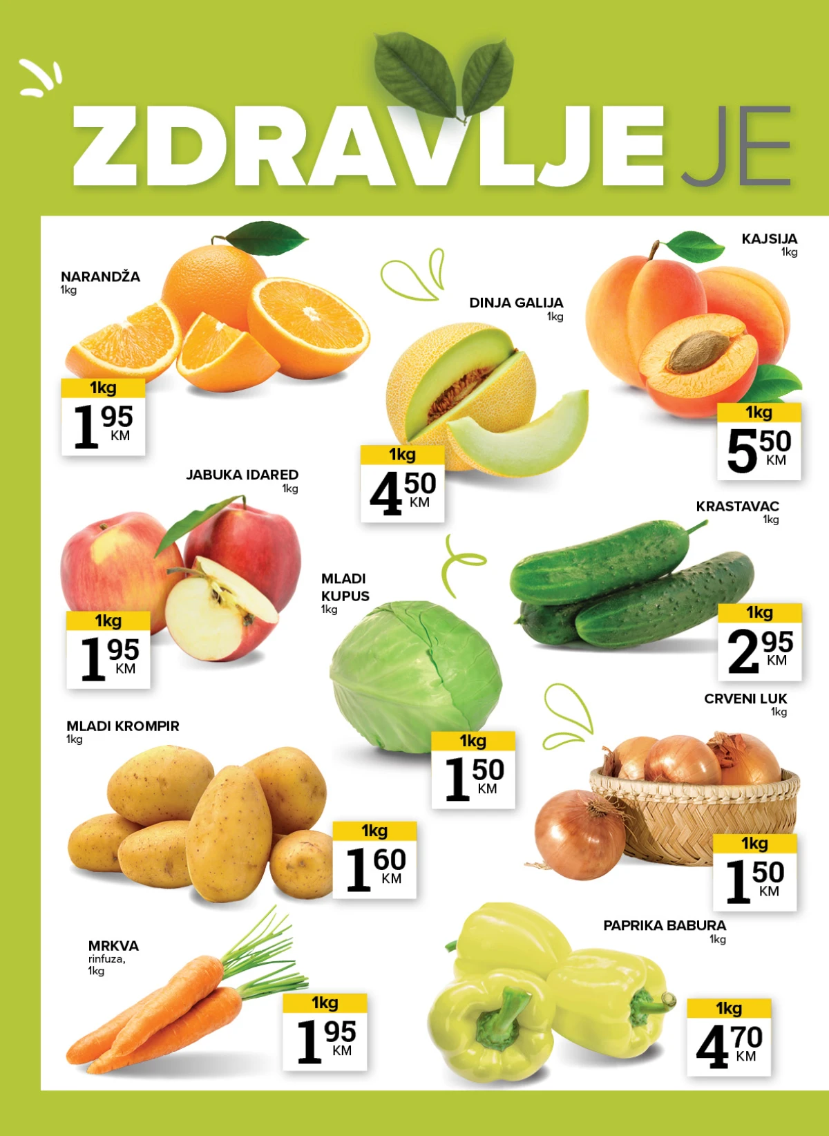 Konzum i Mercator zdrava hrana i svježe voće – strana 6 Konzum i Mercator katalog maj 2026 zdrava hrana avokado jabuka i mladi krompir akcija