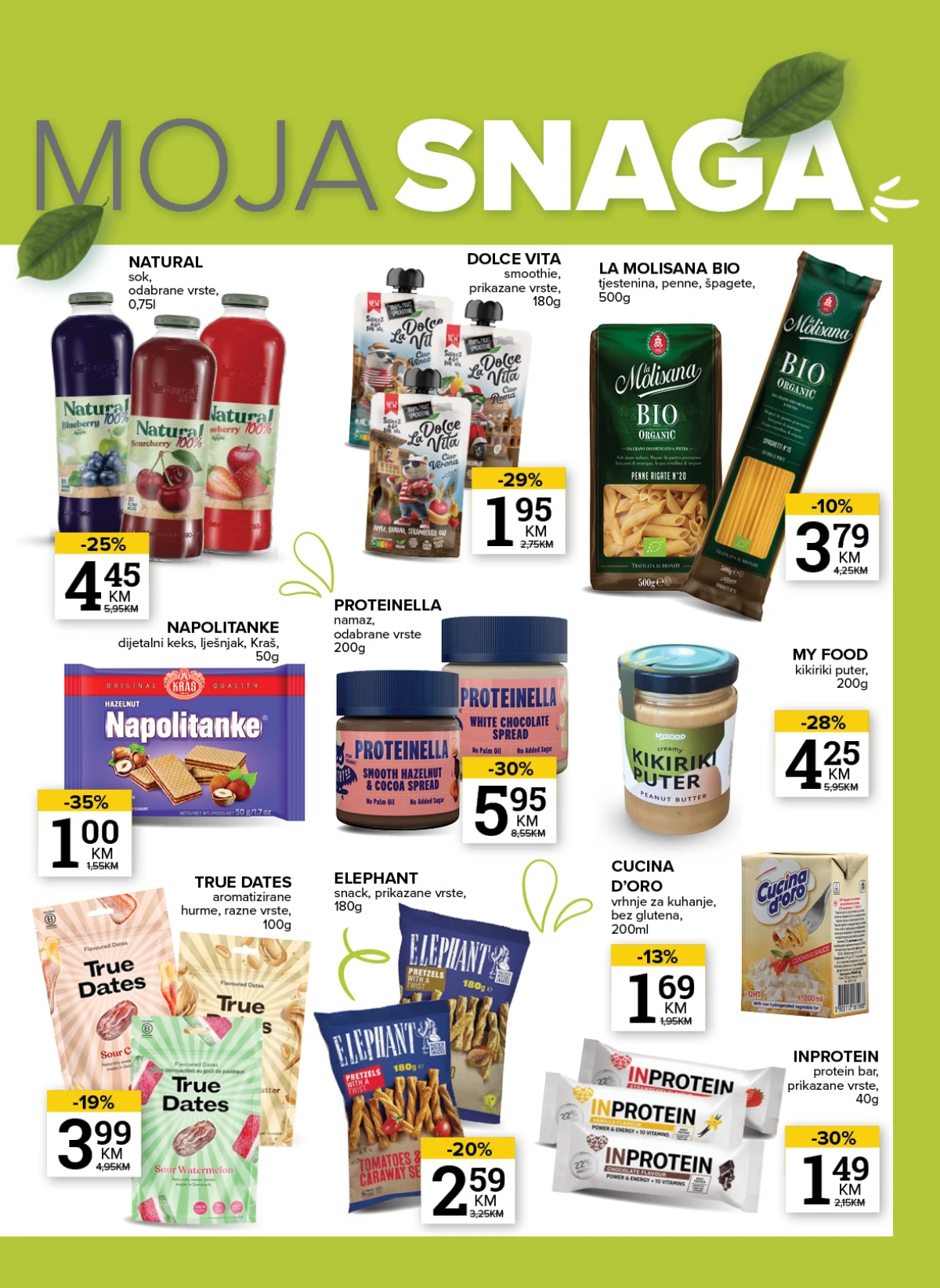 Konzum i Mercator protein proizvodi i zdravi snack artikli Konzum i Mercator katalog maj 2026 protein bar smoothie i zdrava hrana akcija