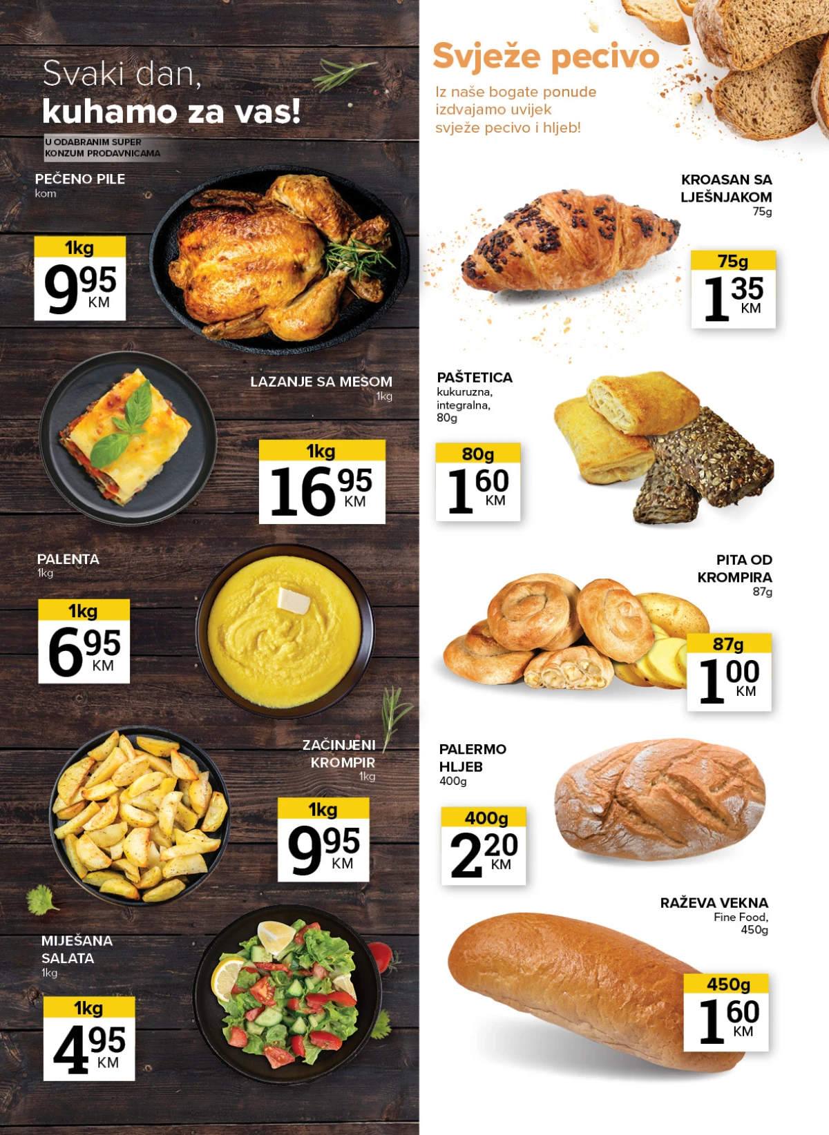 Konzum i Mercator svježe pecivo i gotova jela – strana 9 Konzum i Mercator katalog maj 2026 pecivo burek teletina i gotova jela akcija