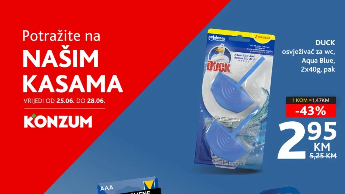 Konzum akcija do 50% popusta – Potražite ponude na našim kasama od 25. do 28.06.2026