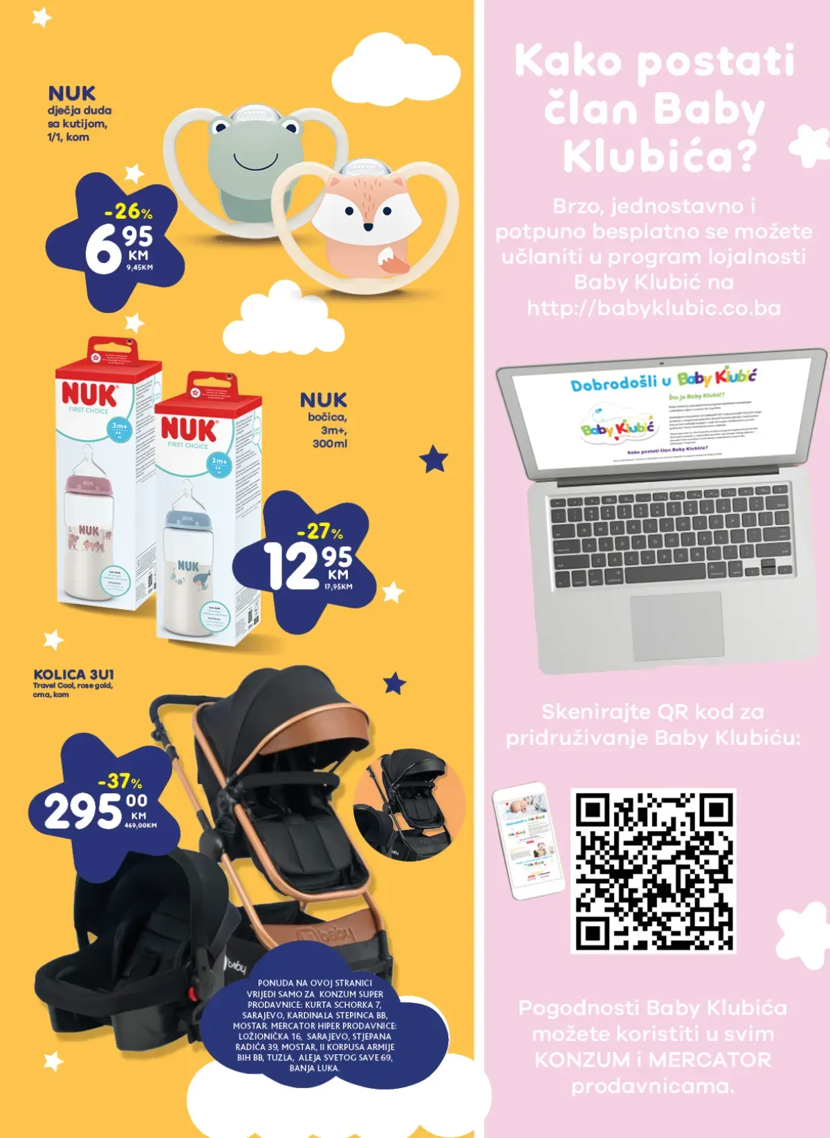 Konzum i Mercator Baby Klubić – NUK proizvodi i dječija kolica