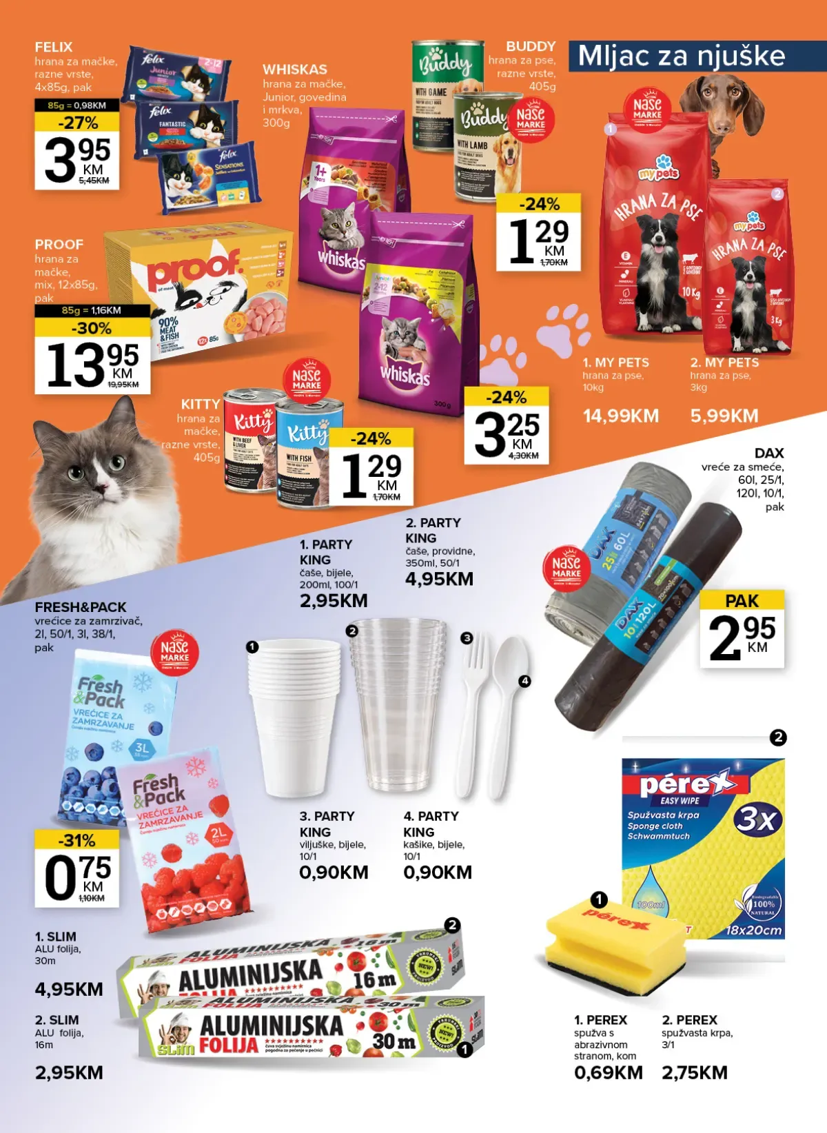 Konzum i Mercator katalog – Felix, Whiskas, ProoF, Kitty, Buddy i proizvodi za domaćinstvo