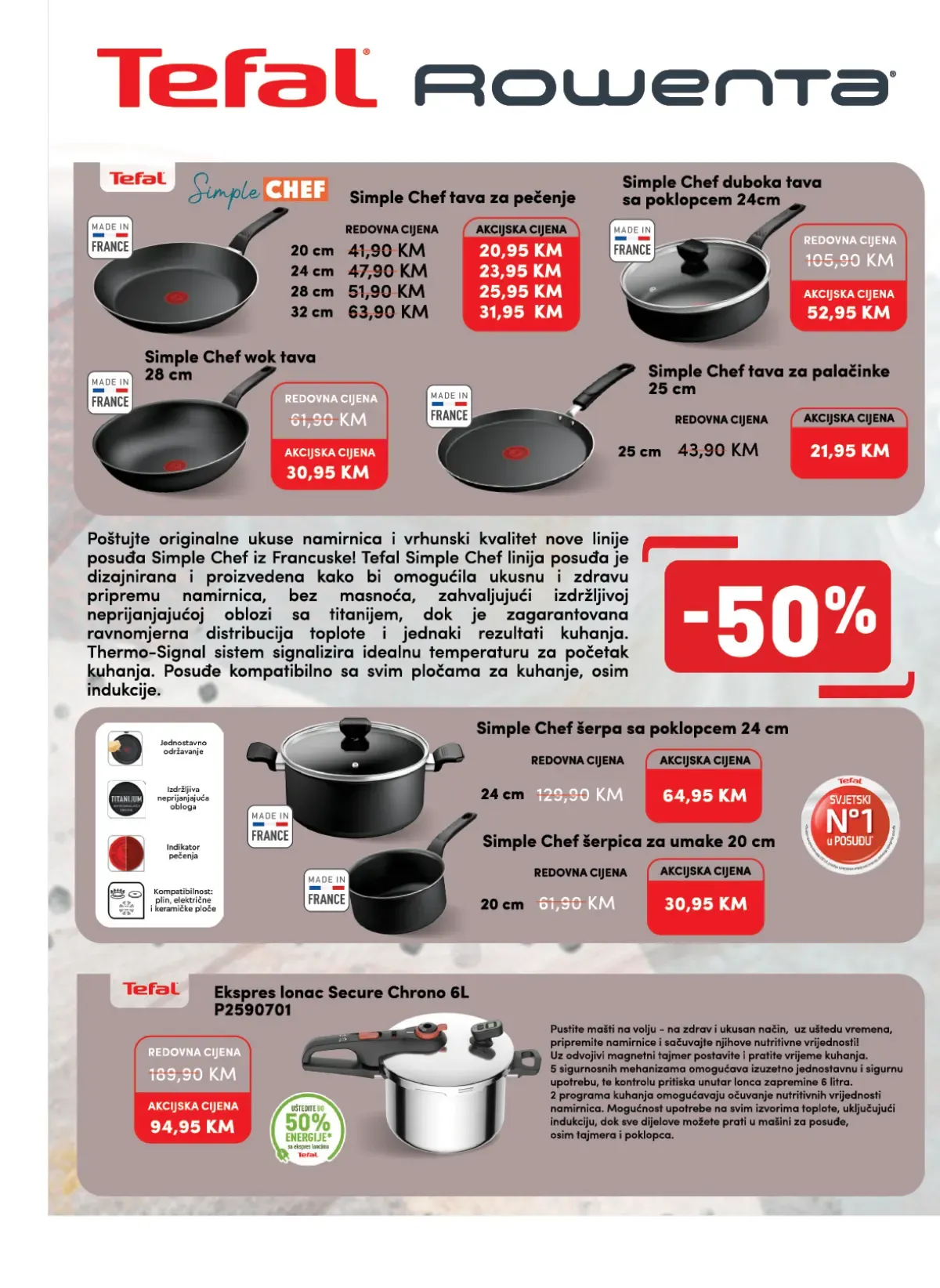 Konzum i Mercator katalog – Tefal posuđe i ekspres lonac sniženi do 50%