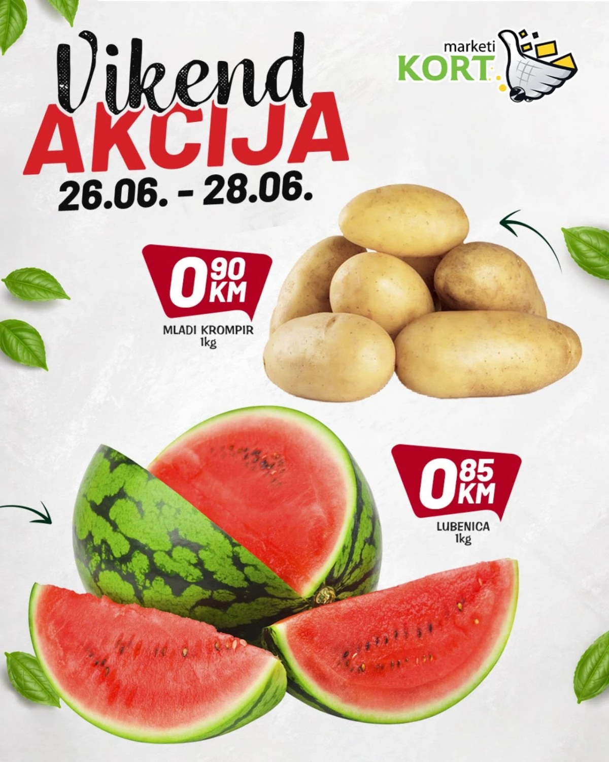 Kort Marketi vikend akcija – mladi krompir i lubenica po akcijskim cijenama