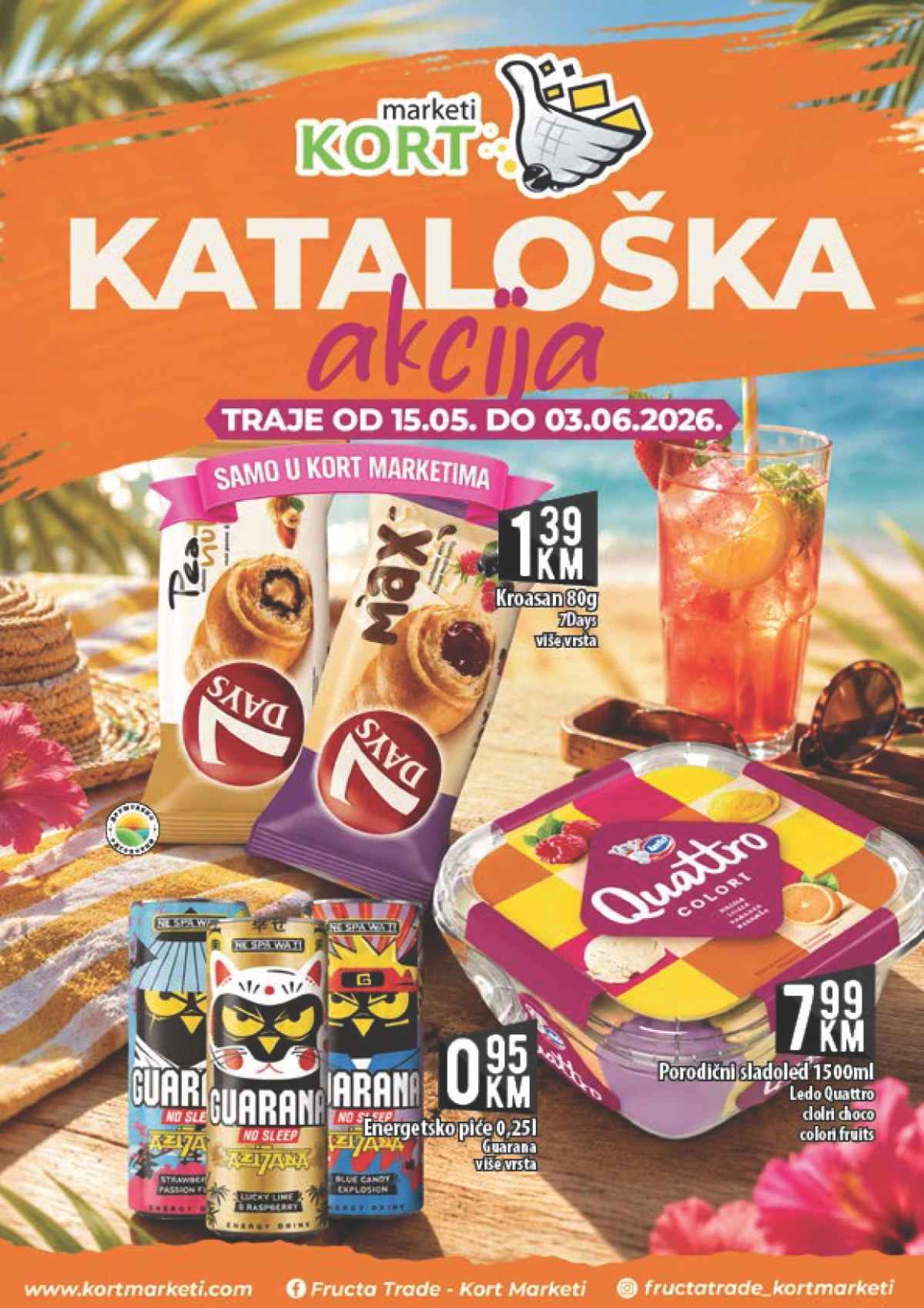 Kort kataloška akcija do 03.06.2026 – svježe pile 5,99 KM, svinjski vrat 7,95 KM i Quattro sladoled 7,99 KM