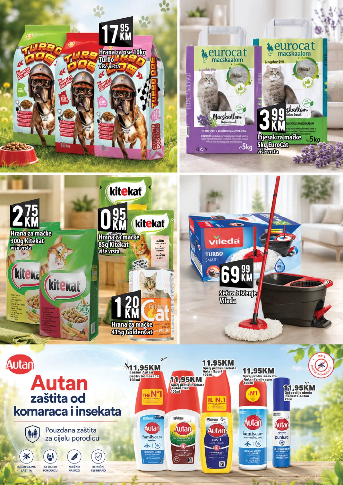 Kort akcija – hrana za pse i mačke, Vileda set i Autan zaštita od komaraca