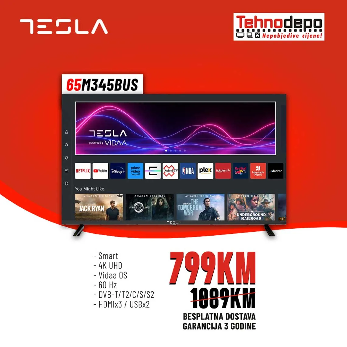 Tehnodepo akcija Tesla televizori – sniženje TV uređaja i kućne tehnike