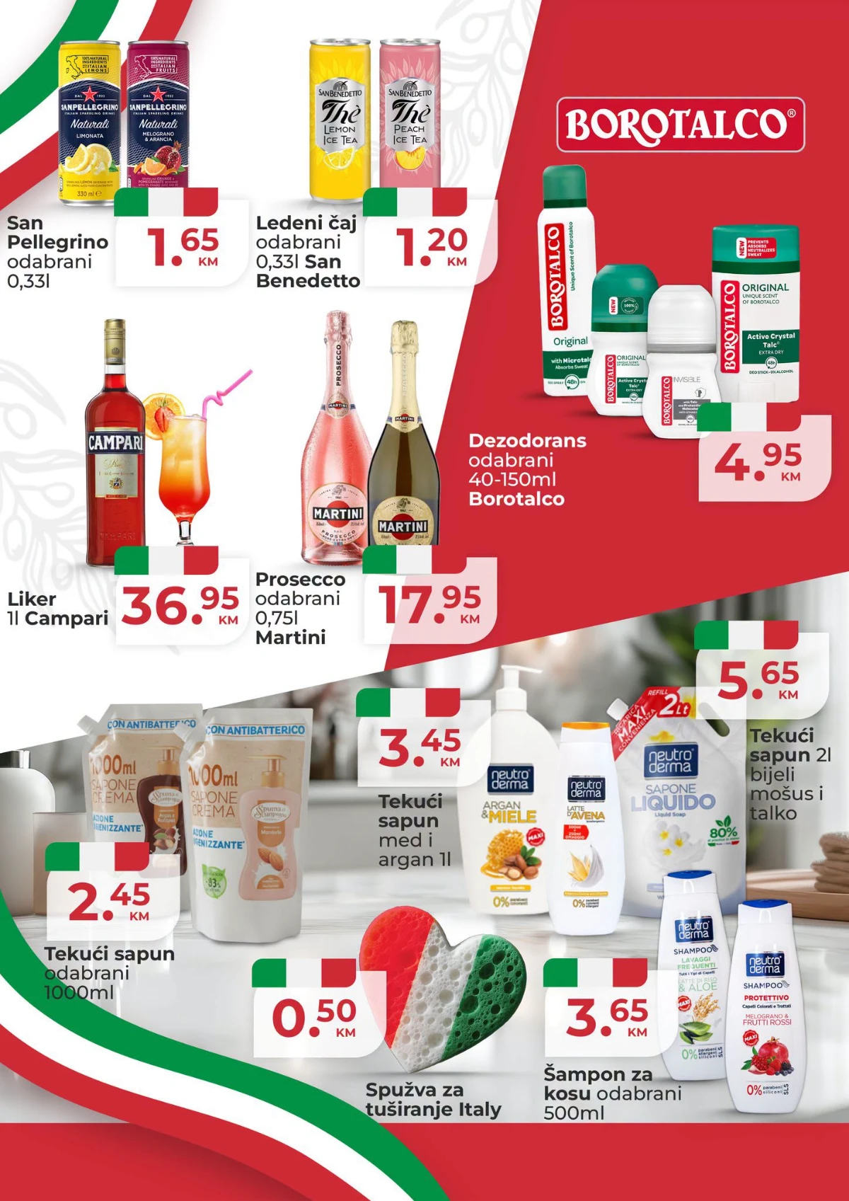 Namex Ciao Italija – Borotalco, San Pellegrino, Campari, Martini, Neutroderma i italijanski proizvodi za domaćinstvo