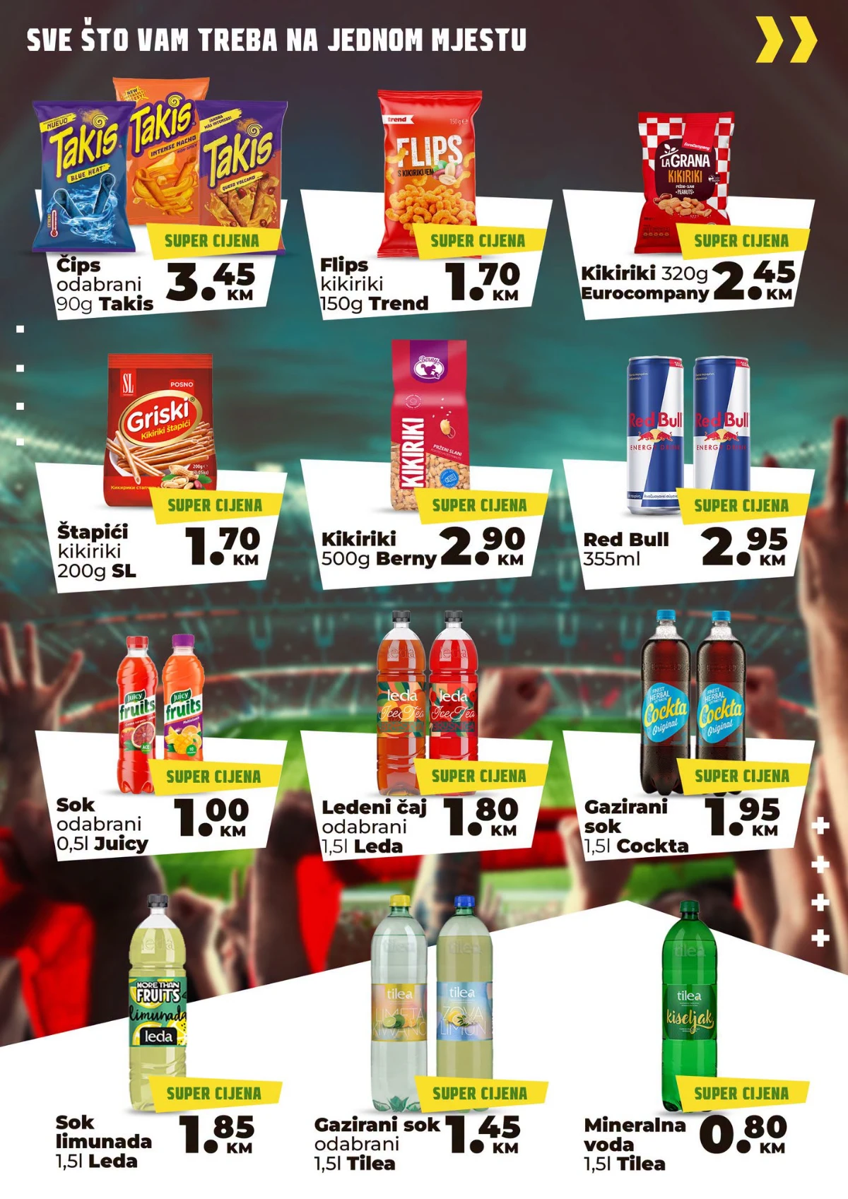 Namex navijačka akcija strana 2 – Takis čips, Red Bull, Cockta, Juicy i Tilea proizvodi na akciji