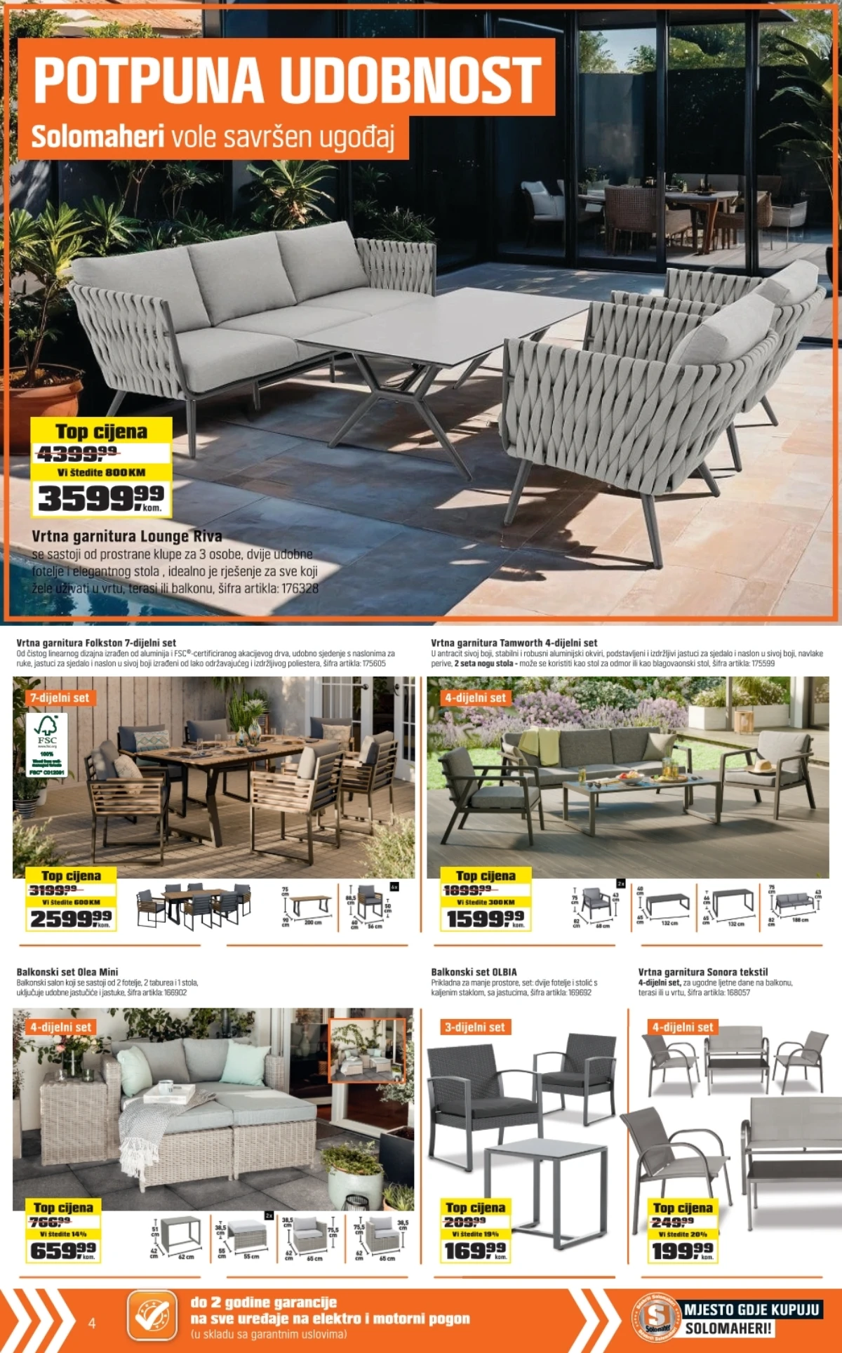 OBI katalog maj 2026 strana 4 – vrtne garniture i lounge setovi na sniženju