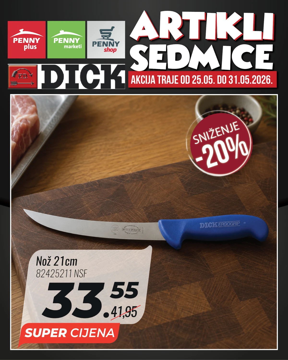 Penny katalog strana 1 – F.Dick nož 21 cm na sniženju do 31.05.2026