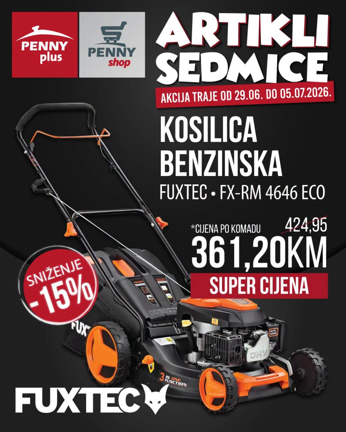 Penny Plus benzinska kosilica na akciji – Artikli sedmice