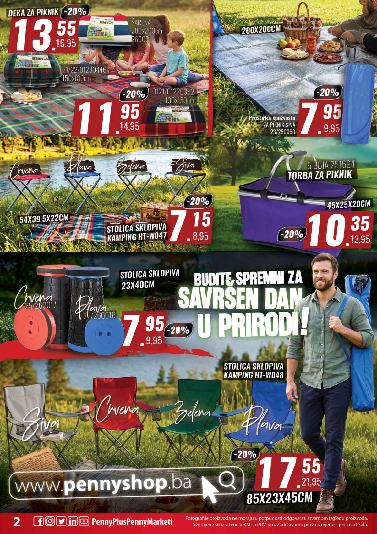 Penny Plus katalog strana 2 – deke za piknik, torbe i kamping stolice