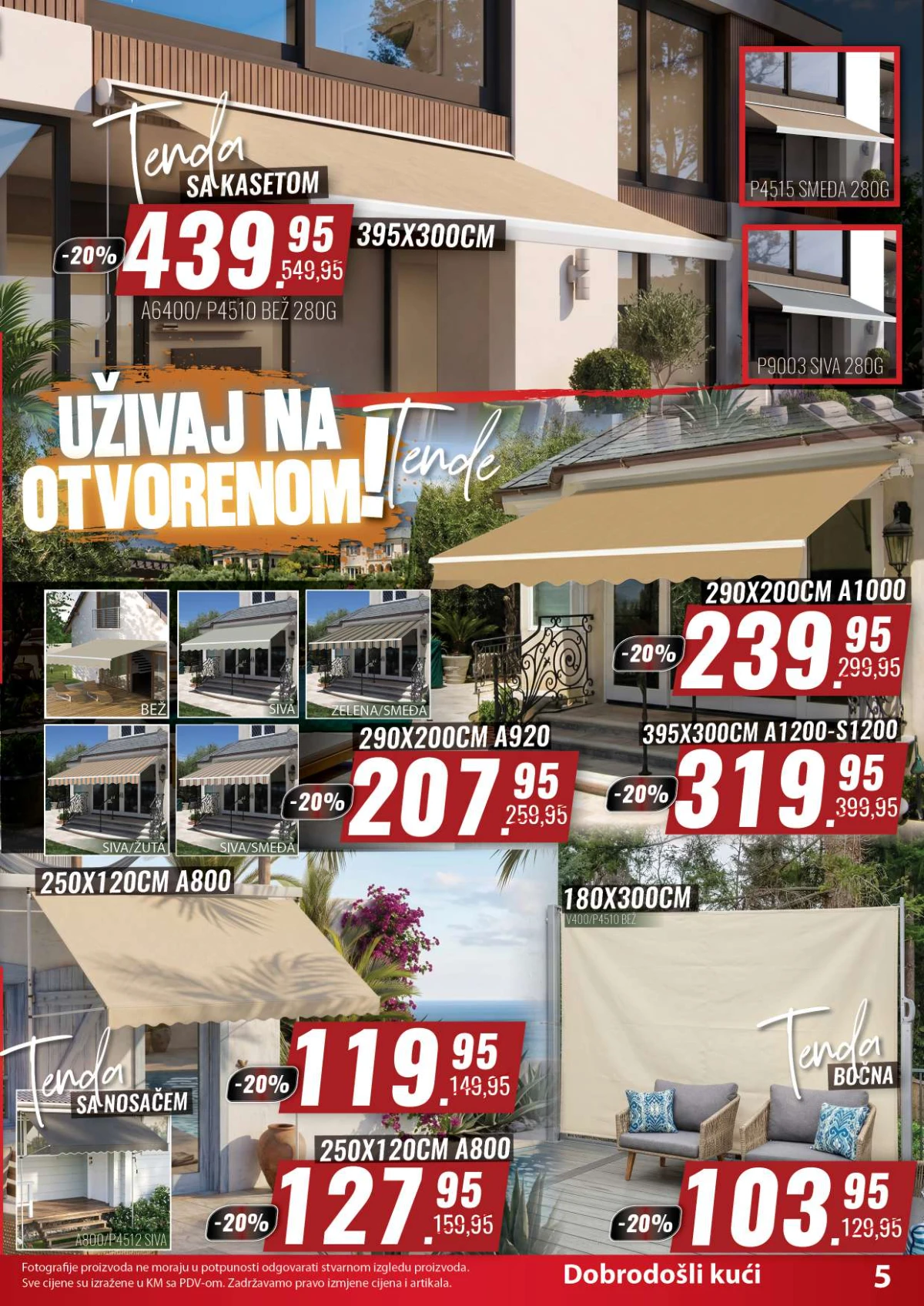 Penny Plus katalog strana 5 – tende sa kasetom, tende sa nosačem i bočna tenda