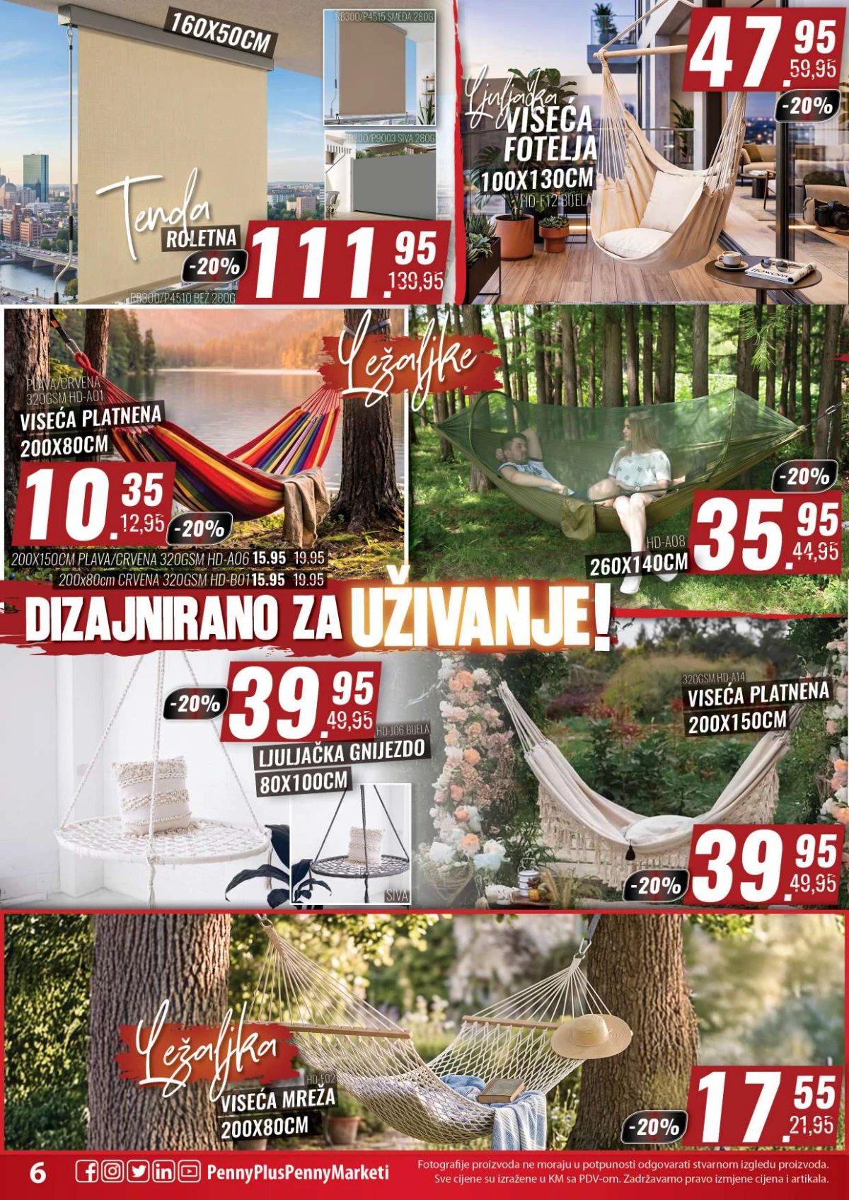 Penny Plus katalog strana 6 – roletne tende, viseće fotelje, ležaljke i ljuljačke