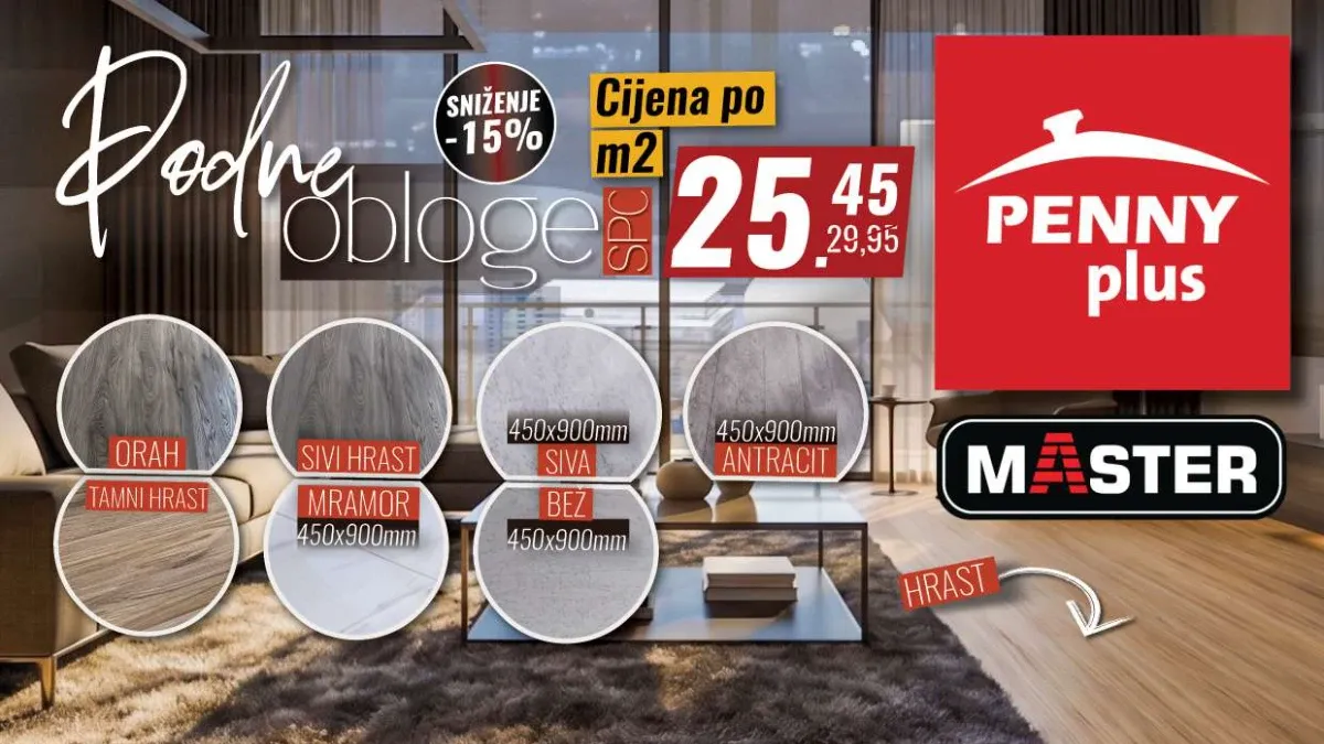PENNY Plus katalog podnih obloga, laminata, keramike i tepiha uz sniženja do 30%.