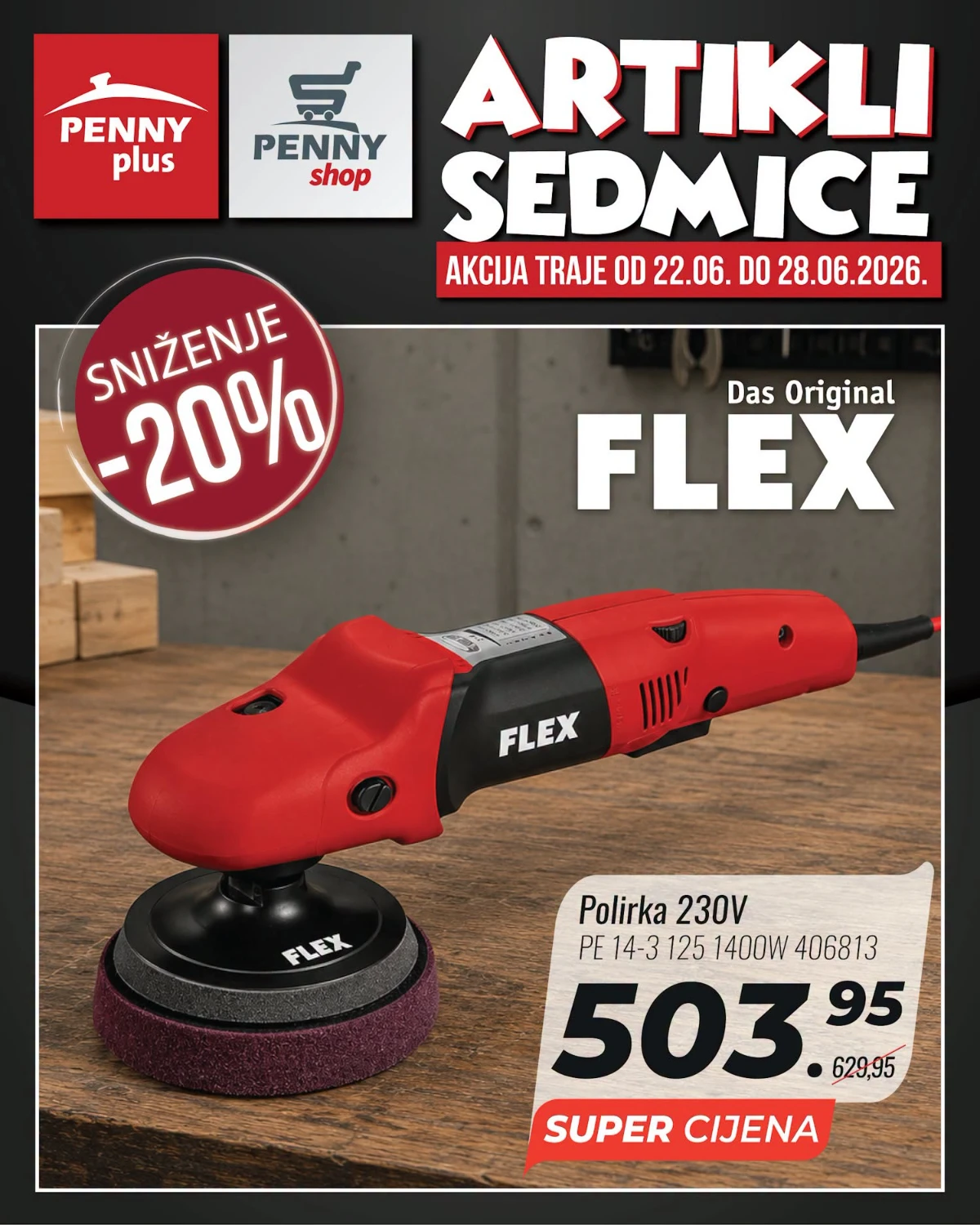 Penny Plus Flex polirka na akciji