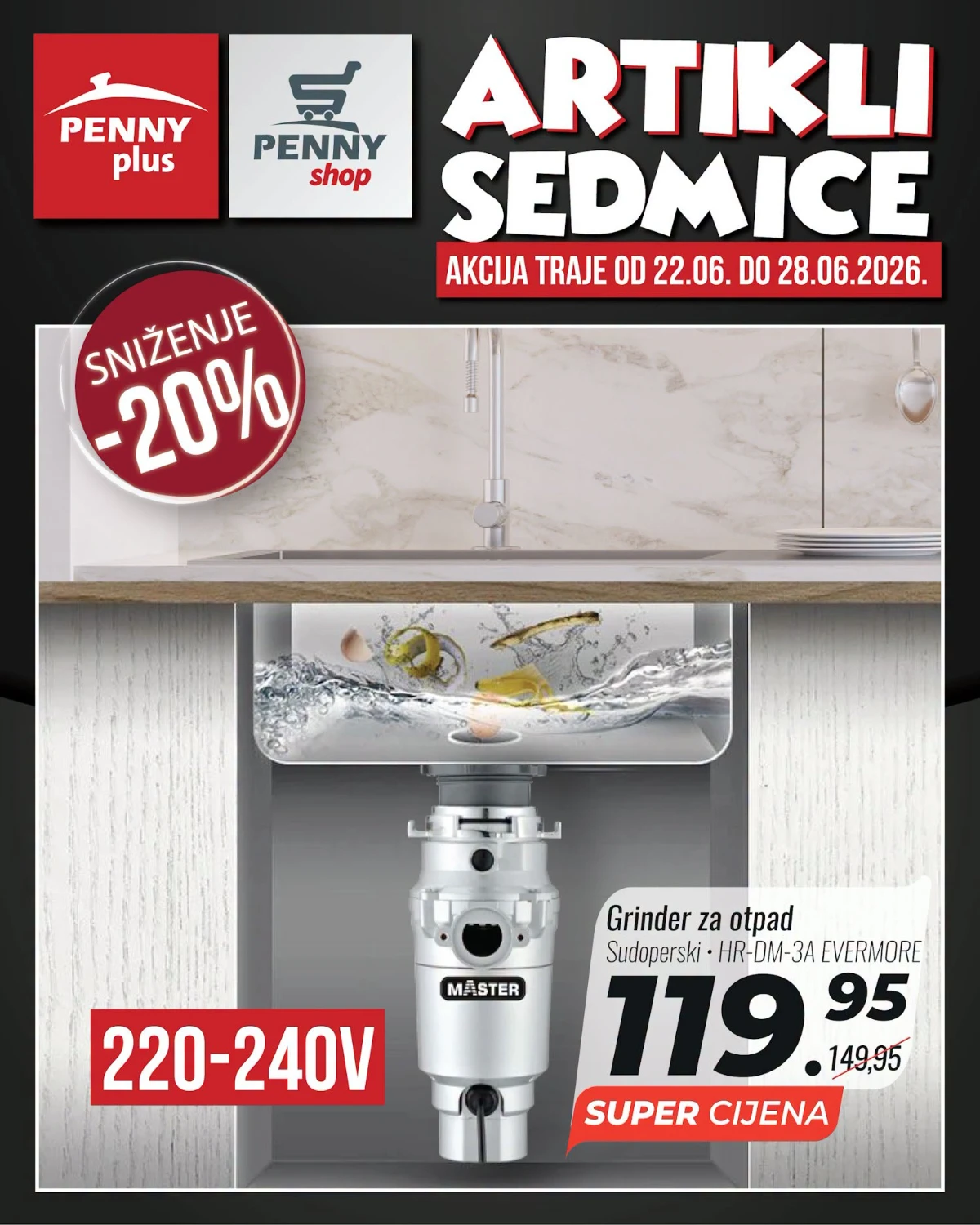 Penny Plus grinder za otpad sudopera