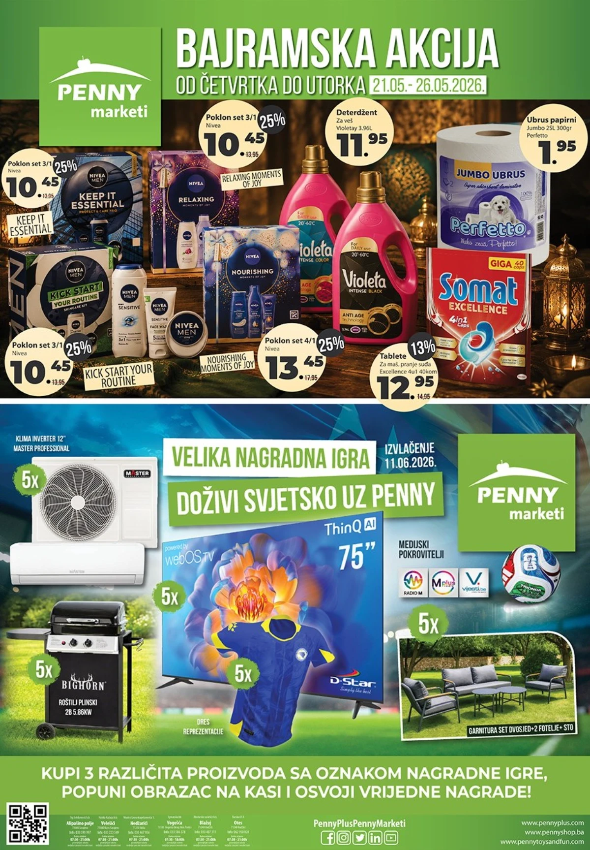 PENNY Marketi bajramska akcija – Nivea poklon setovi, Violeta deterdžent i Somat kapsule na akciji