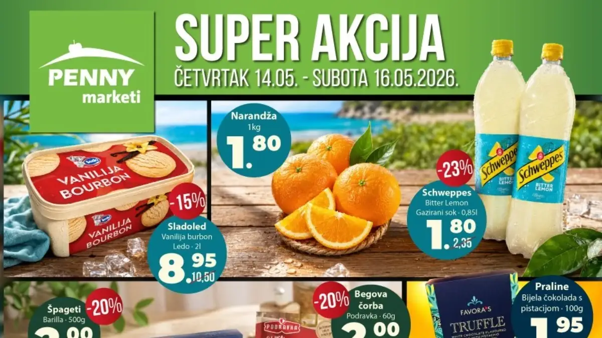 Penny marketi super akcija 14-16.05.2026 – narandže 1,80 KM, pileći batak 5,30 KM i Pringles čips 1,45 KM