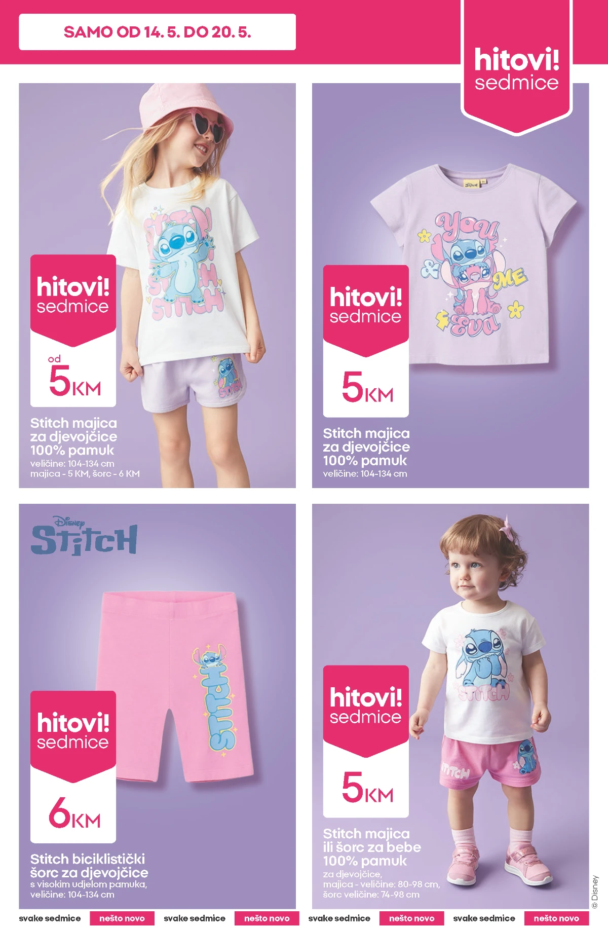 Pepco Stitch majice i šorcevi za djevojčice akcija maj 2026