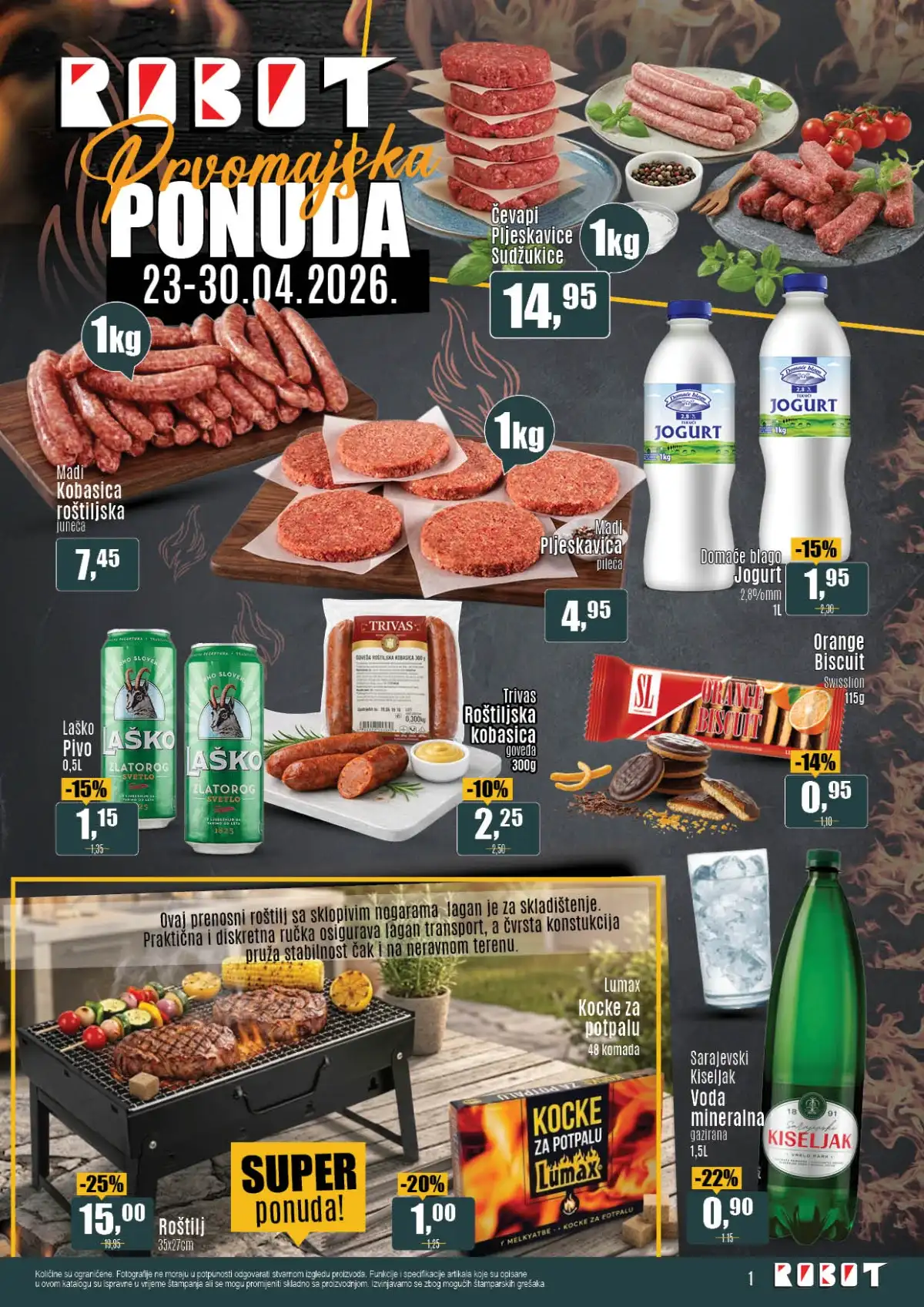 Robot prvomajska akcija do 45 posto sniženja prehrana piće kućne potrepštine april 2026 strana 1