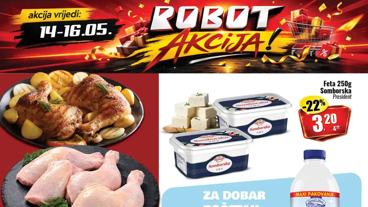 Robot akcija maj 2026 batak sa karabatkom jogurt feta kupus nuggets i velika sniženja