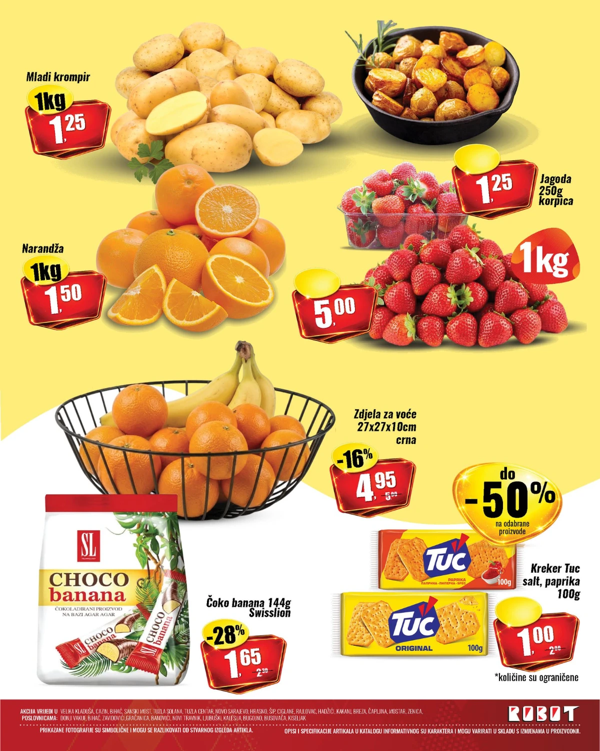 Robot akcija maj 2026 jagode krompir narandže tuc kreker i choco banana katalog strana 2