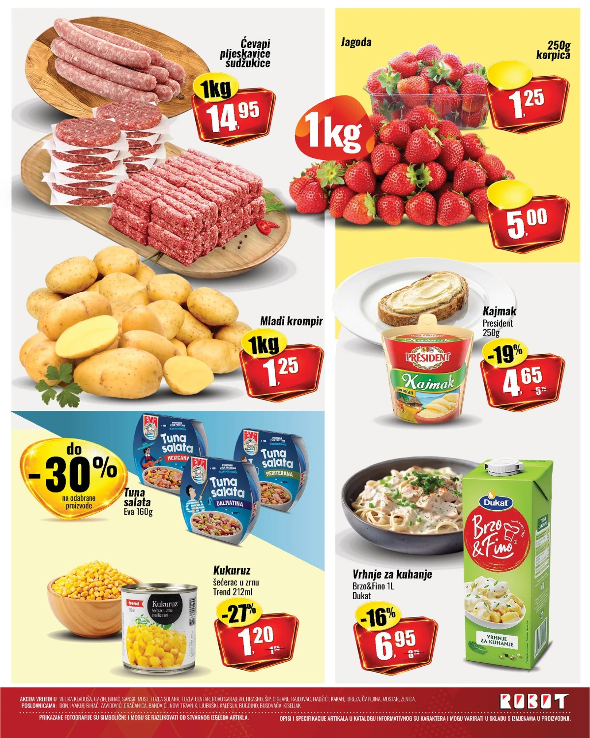 Robot akcija maj 2026 cevapi jagode mladi krompir kajmak tuna salata i vrhnje za kuhanje katalog strana 2