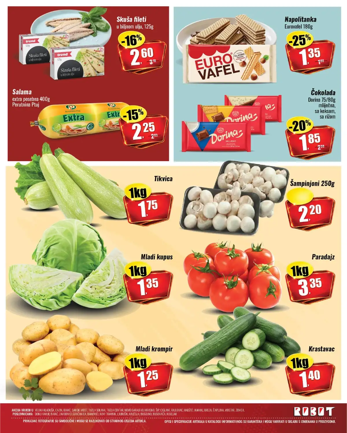 Robot akcija 27 do 29 april snizenja slatkisi povrce voce katalog strana 2