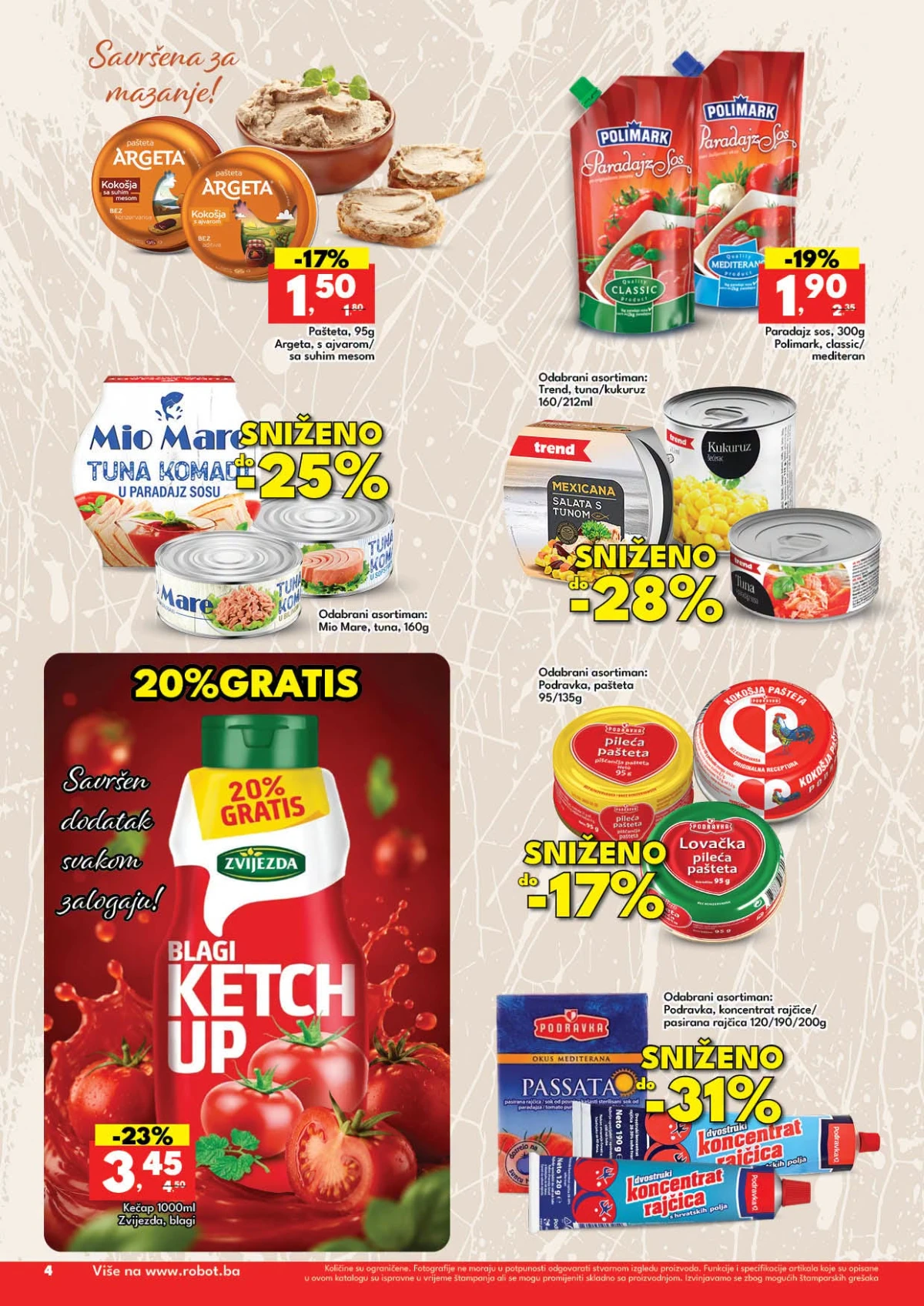 Robot katalog strana 4 paštete tuna kečap i paradajz program