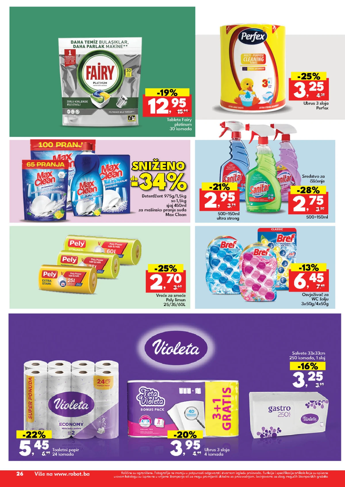 Robot katalog maj 2026 strana 26 ugaone garniture dnevni boravak i namještaj akcija BiH