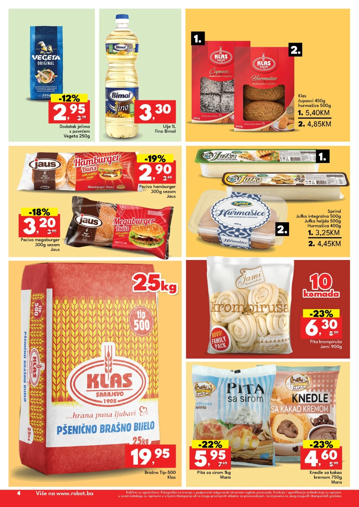 Robot katalog strana 4 – Klas brašno, pita sa sirom, krompiruša i peciva