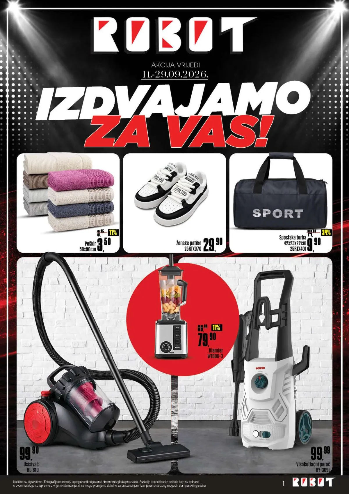 Robot katalog od 11.09. do 29.09.2026. – tehnika, kućanski aparati, namještaj, odjeća, obuća i alati po akcijskim cijenama