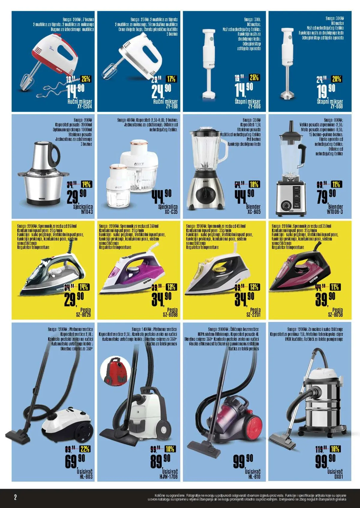 Robot katalog – mikseri, blenderi, pegle i usisivači po akcijskim cijenama