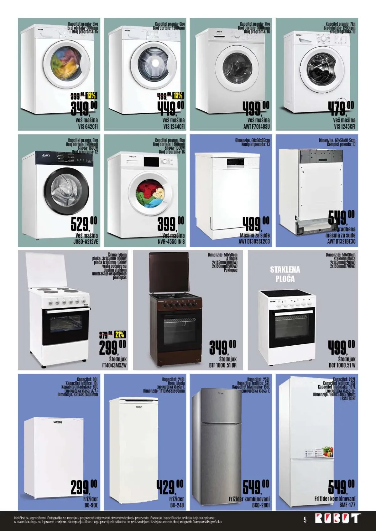 Robot katalog – veš mašine, mašine za suđe, štednjaci i frižideri